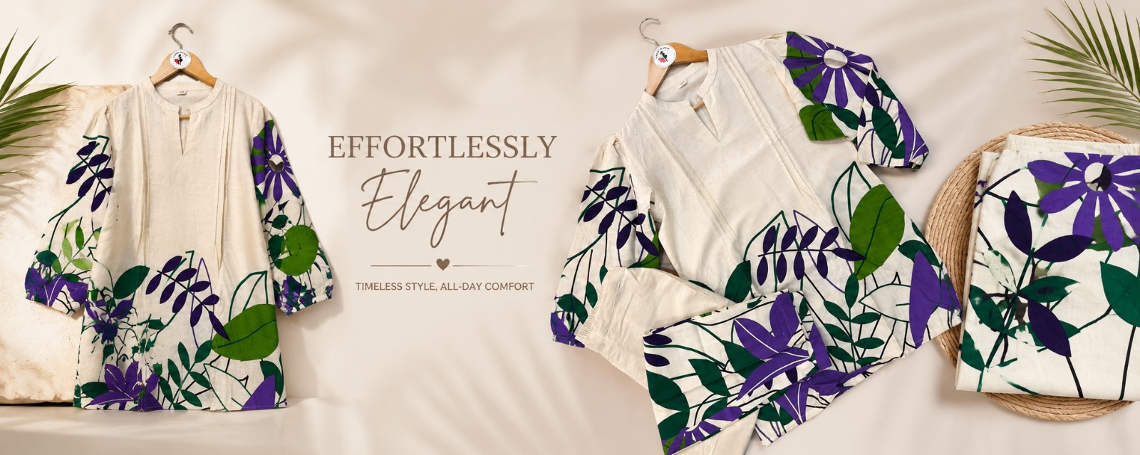 Effortlessly Elegant — white floral printed co-ord set