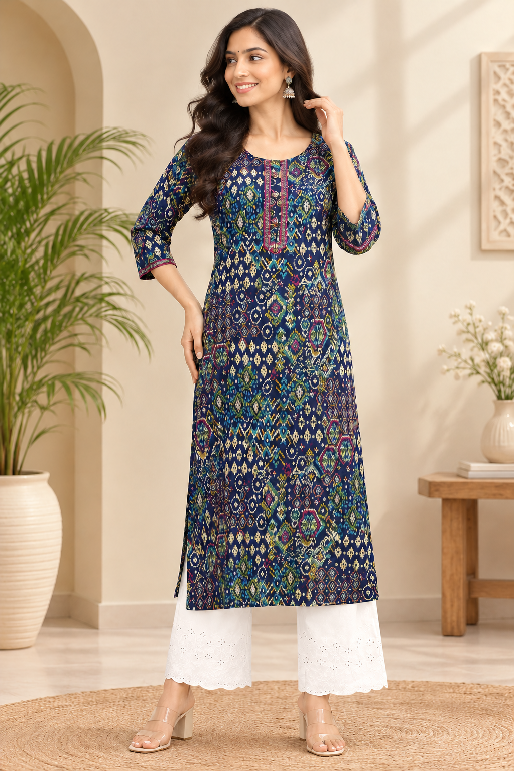TSC 540 Gorgeous Multi Colour Printed cotton Kurti (Tops only) - view 6