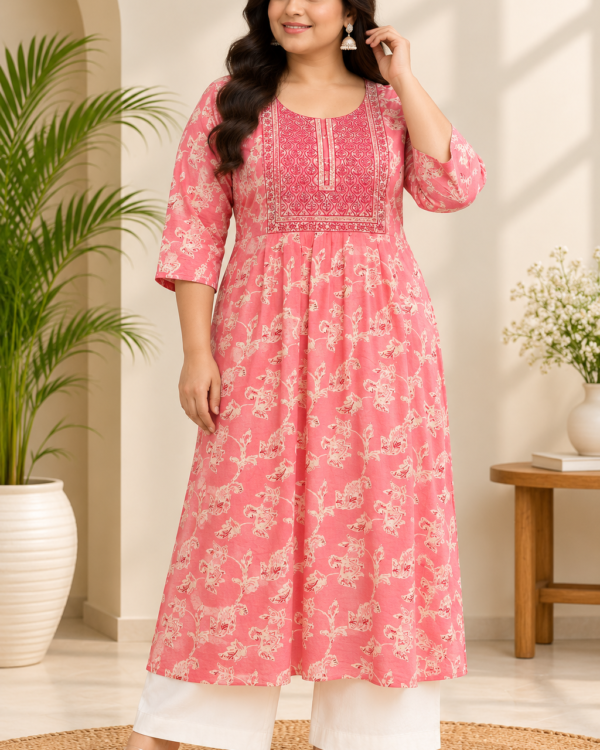 TSC 560 Stylish & Elegant Anarkali dress kurti Casual Cotton Fabric (Kurti only) - view 3