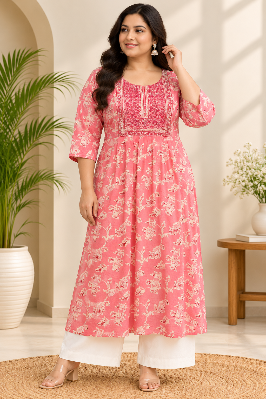 TSC 560 Stylish & Elegant Anarkali dress kurti Casual Cotton Fabric (Kurti only) - view 3