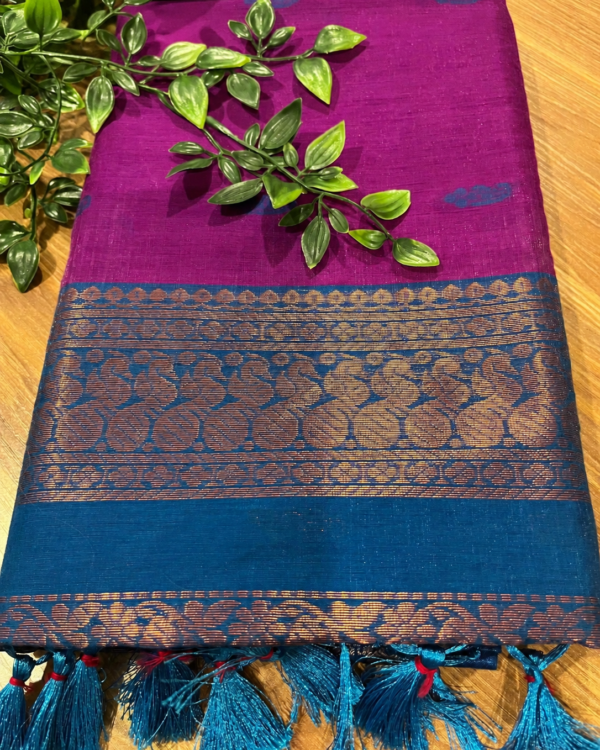 TSC 502 Premium Soft Cotton Saree Contrast Blouse Pc - view 2