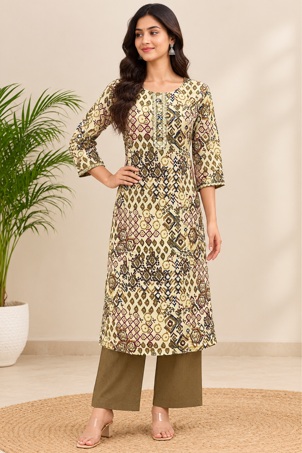 TSC 540 Gorgeous Multi Colour Printed cotton Kurti (Tops only) - view 2
