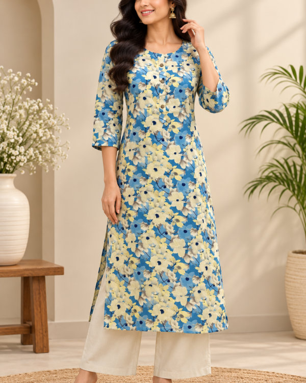 TSC 540 Gorgeous Multi Colour Printed cotton Kurti (Tops only) - view 4