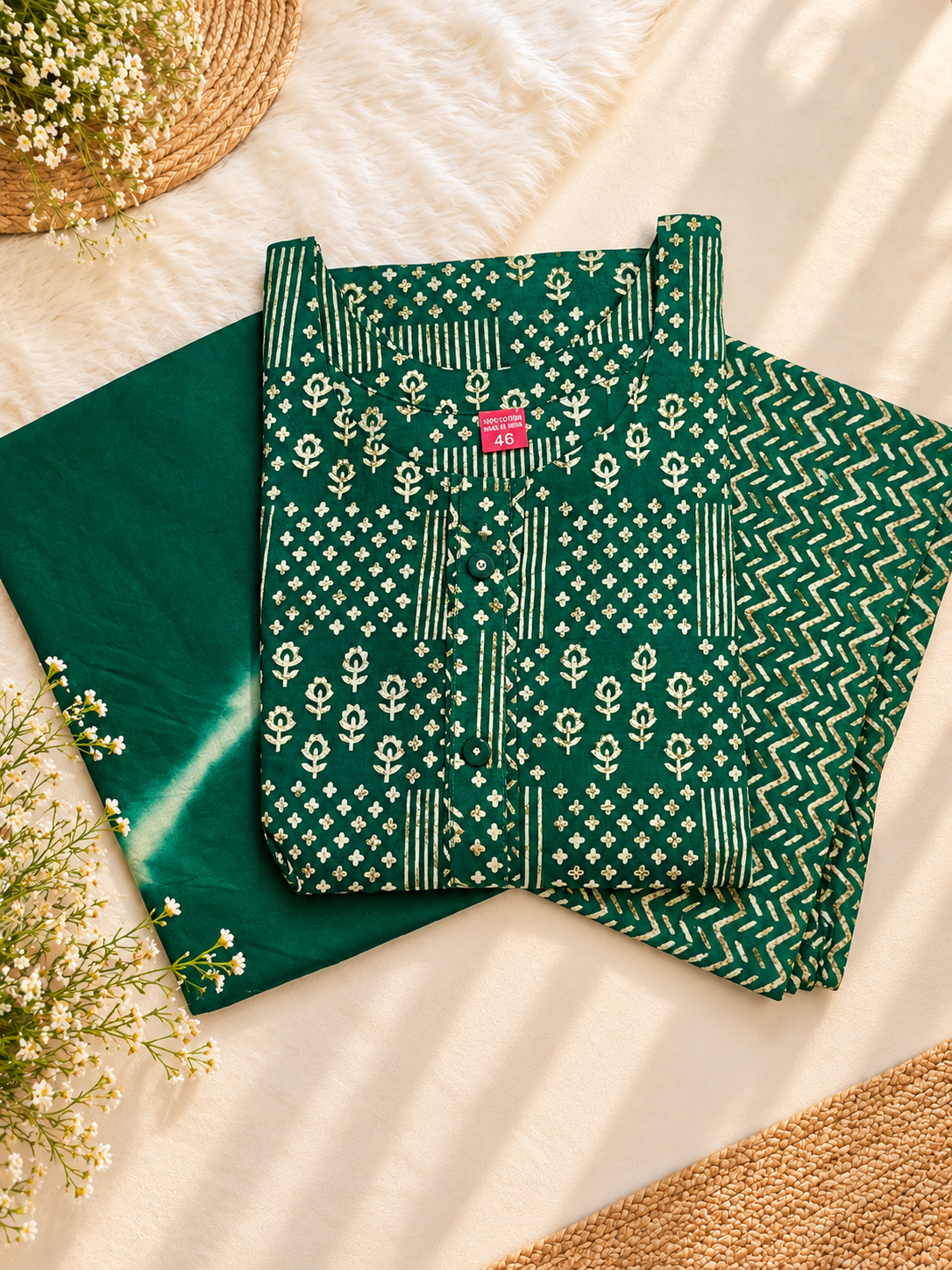 TSC 530 TsaraCloset Radiant Floral 3PC Suit Cotton Collection