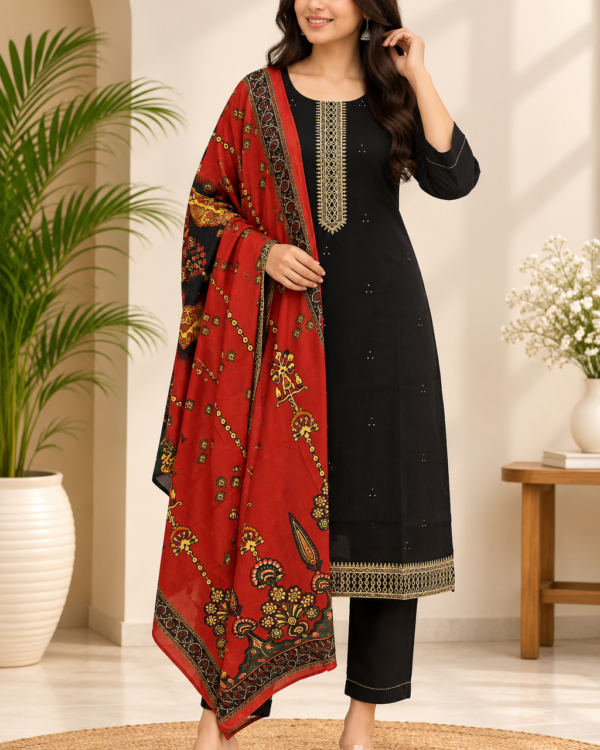 TSC 580 Roman Silk Embroidered and Sequin Work 3PC Suit - view 2