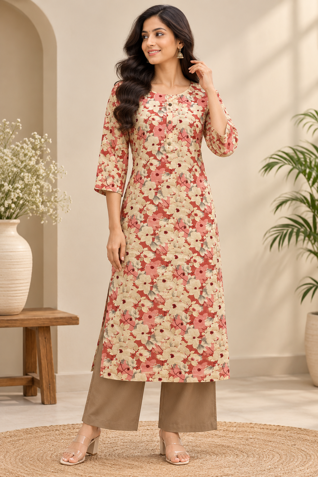 TSC 540 Gorgeous Multi Colour Printed cotton Kurti (Tops only) - view 3