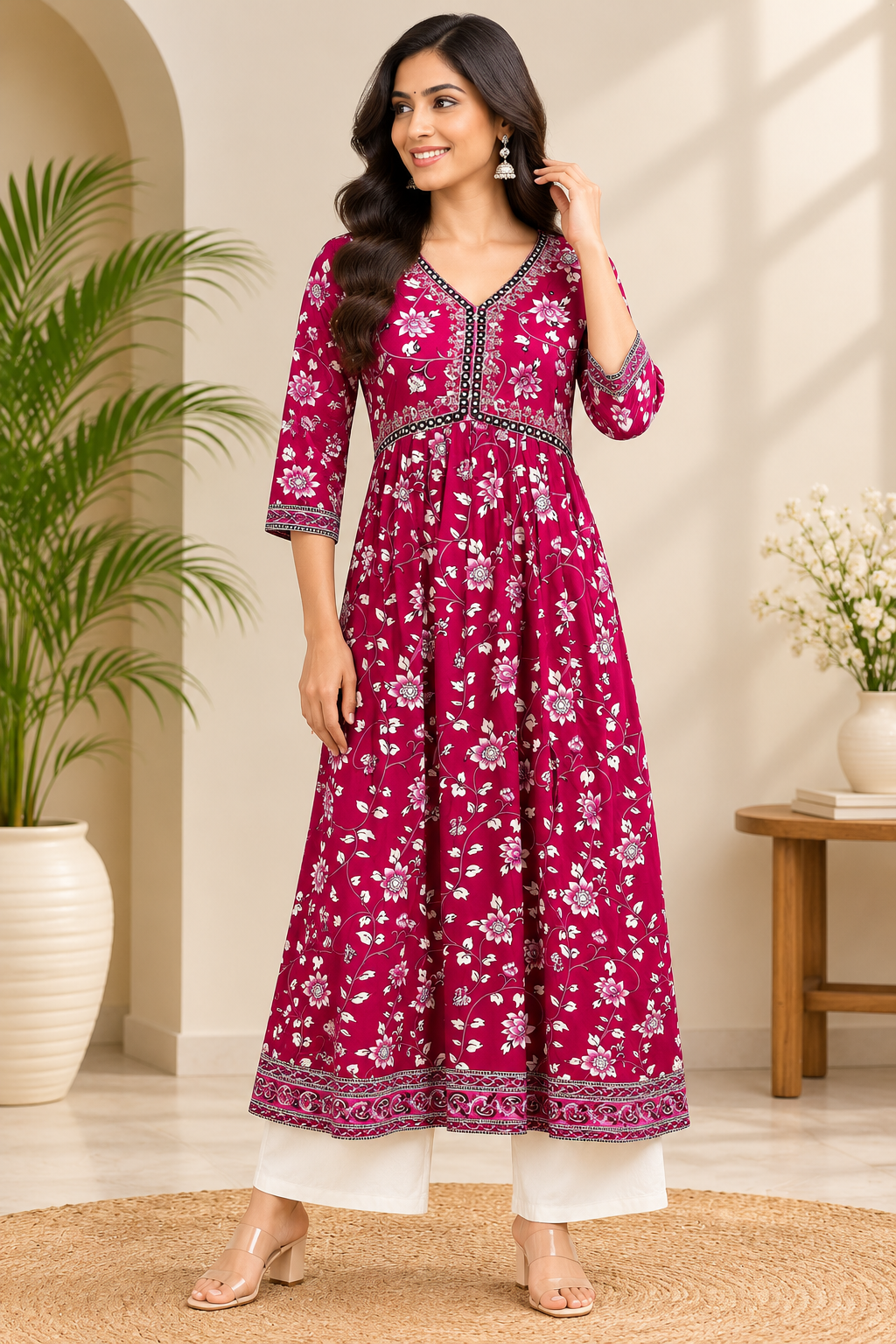 TSC 560 Stylish & Elegant Anarkali dress kurti Casual Cotton Fabric (Kurti only) - view 2