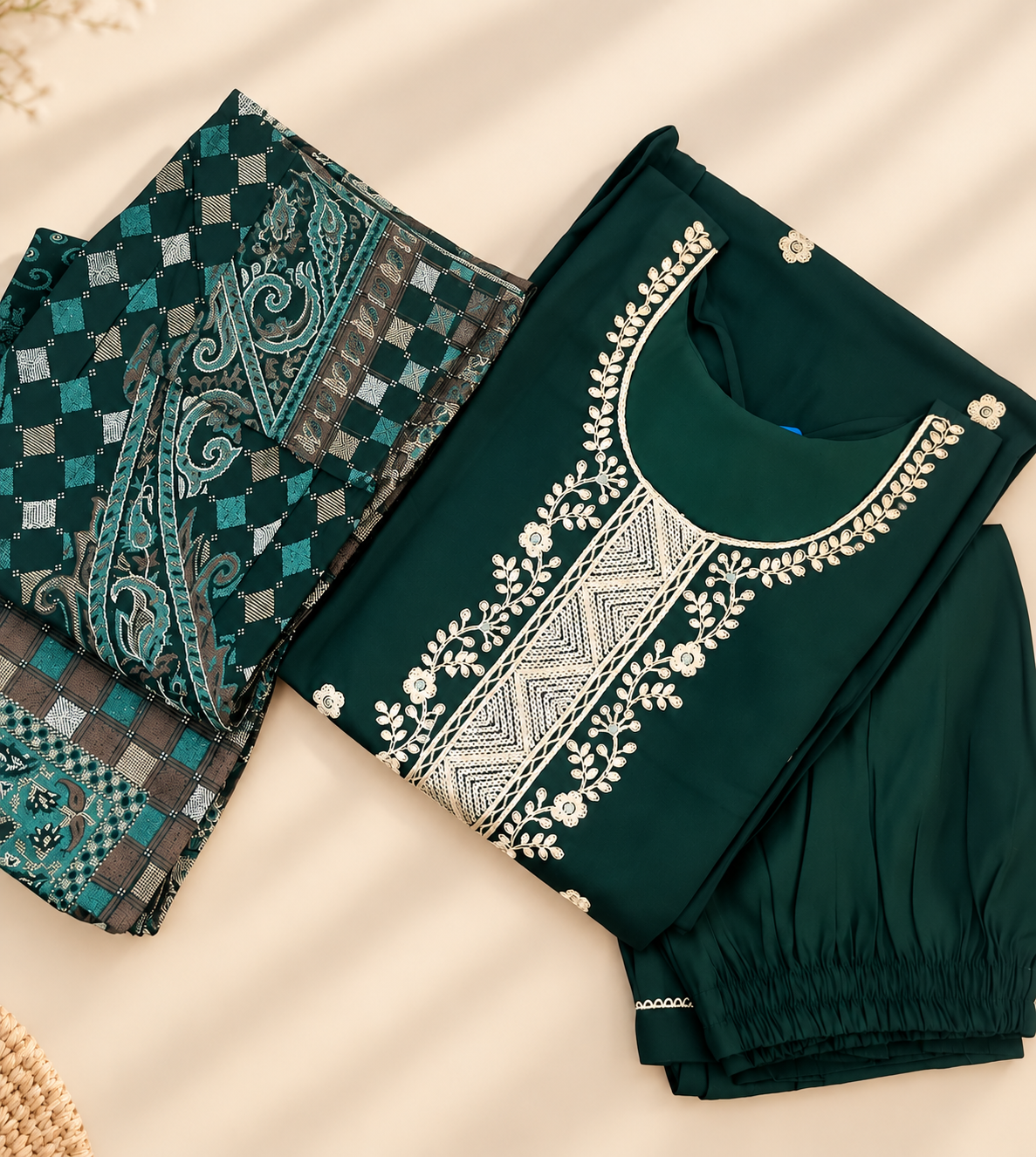 TSC 580 Roman Silk Embroidered and Sequin Work 3PC Suit - view 4